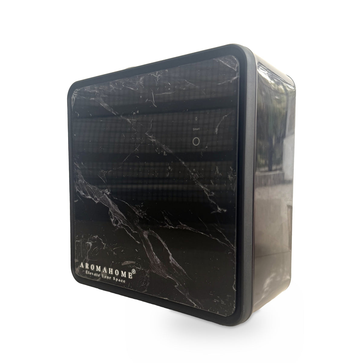 Difusor inteligente grande mármol negro Aroma Home – vista lateral