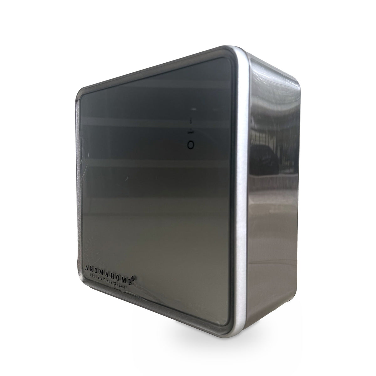 Difusor inteligente grande plateado Aroma Home – vista lateral
