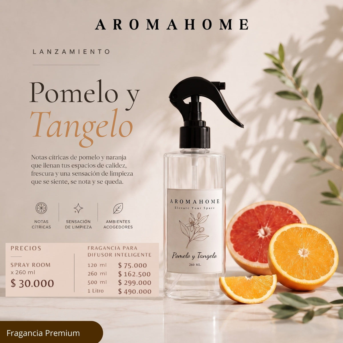 Ficha olfativa Pomelo y Tangelo – notas y precios