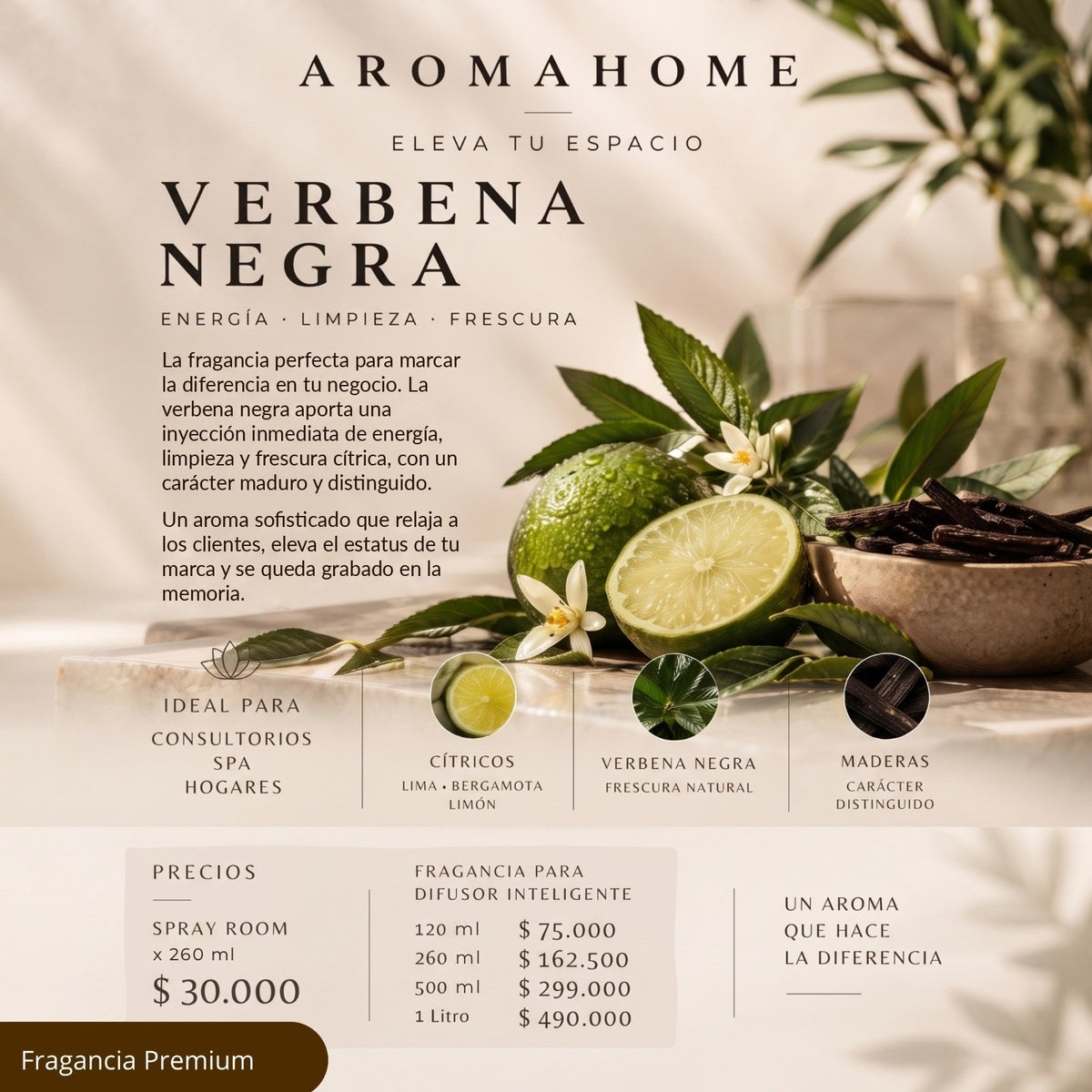 Ficha olfativa Verbena Negra – notas y precios